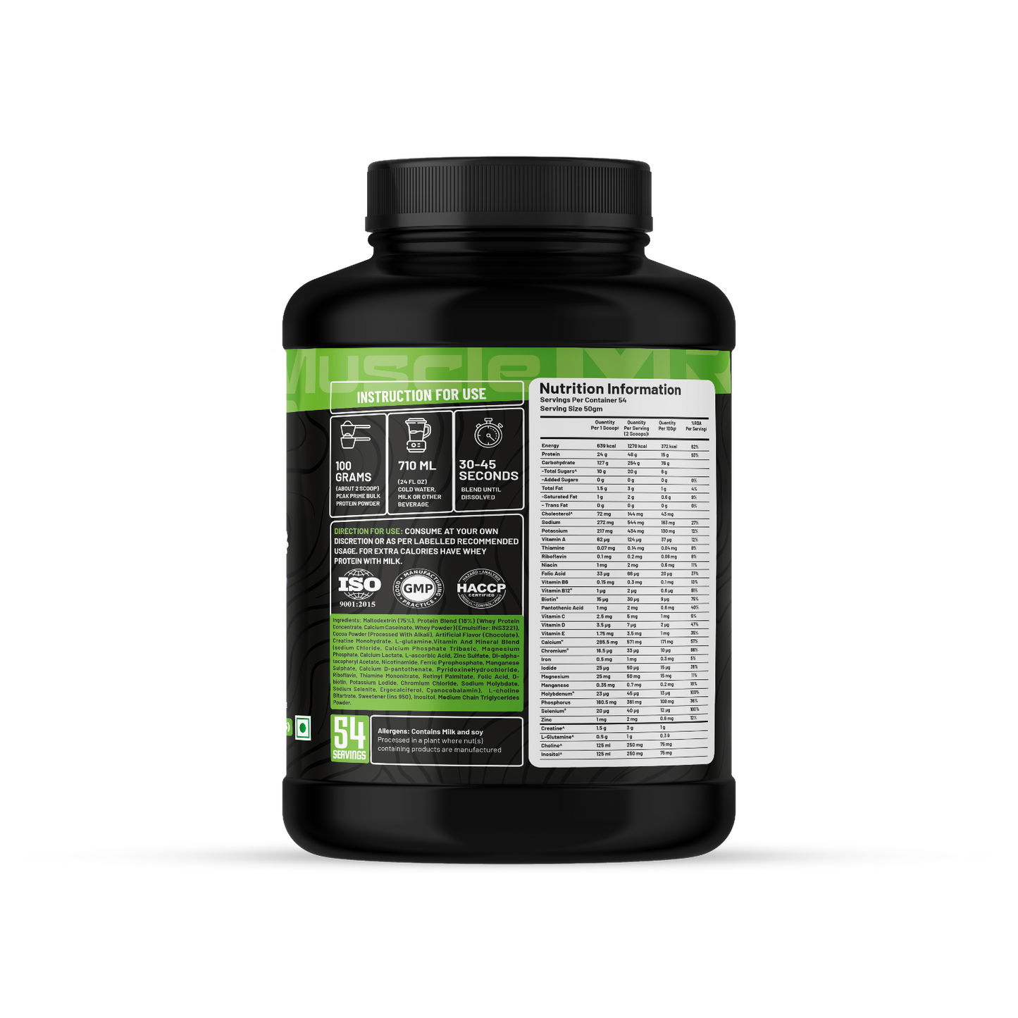 Muscle Reign Peak Prime Bulk 2.7Kg/6Lbs (48g Protein+1278 Calories+3g Creatine)